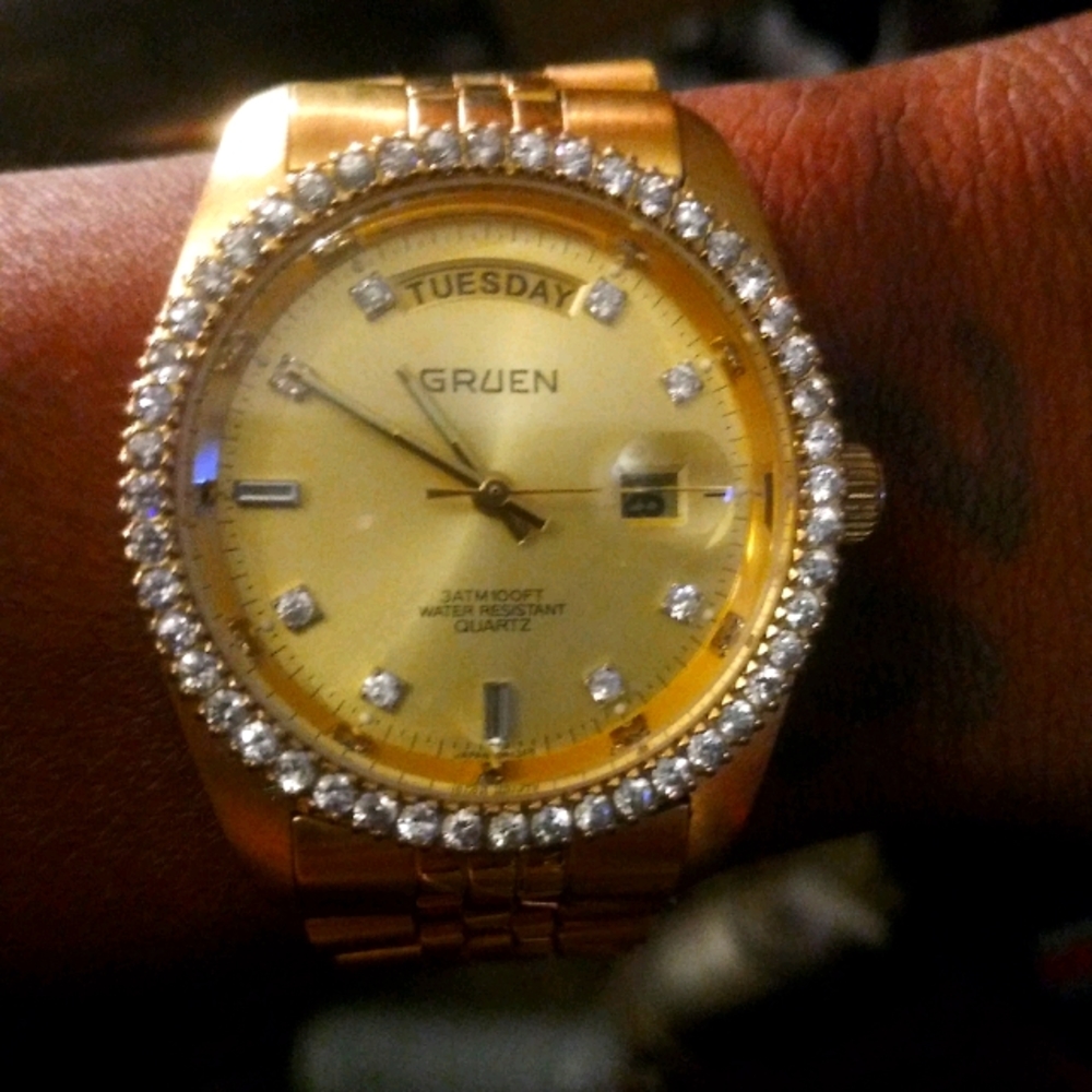 gruen daydate  iced out